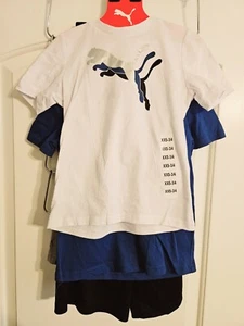 NEW Puma Kids Boys 4-Piece Clothing Set T-Shirt Shorts Set Blue Size XXS 3/4 - Picture 1 of 2