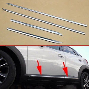 For Mazda CX-3 CX3 2016-2021 Chrome Body Side Door Molding Line Cover Trim 4pcs - Picture 1 of 8