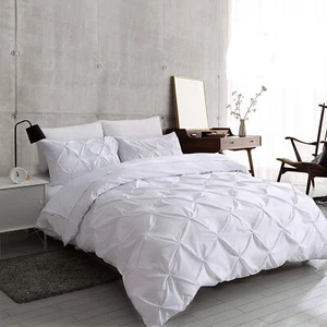 Juego de ropa de cama de edredón con pinzas blancas 100 % algodón egipcio doble talla King - Imagen 1 de 3