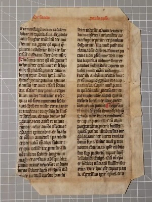 Leaf from Jacobus de Voragine’s Golden Legend 1300 ~ Medieval Manuscript ~ Rare - Image 1 of 4