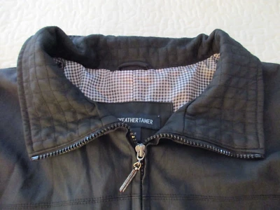 Weather Tamer Black Jacket Size 2X Men's Windbreaker  Full Zip Up Checked Lining - Image 1 of 4