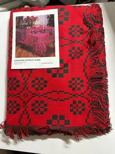 Vintage Fallani and Cohn weihnachtlich gewebte Tischdecke 52""x70"" NEU - Made in USA - Bild 1 von 3