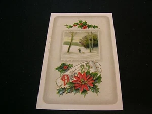 Christmas Postcard - Dec. 25 - not posted - light pencil writing - embossed - Picture 1 of 2