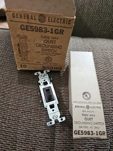 General Electric GE5983-1GR 3-Way Quiet Grounding Switch 15A 120V Brown NOS NEW - Picture 1 of 11