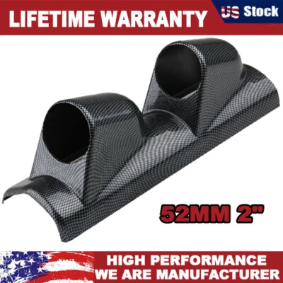 52MM 2" Racing Sport Dual Hole Meter Gauge A-Pillar Dashboard Mount Pod Holder - Image 1 of 4