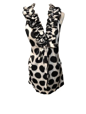 Double Zero Dress Sleeveless Black White ruffled size M - Image 1 of 4