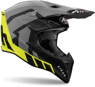Casque Moto Cross Airoh WRAAAP RELOADED JAUNE YELLOW Off Road - Photo 1/2
