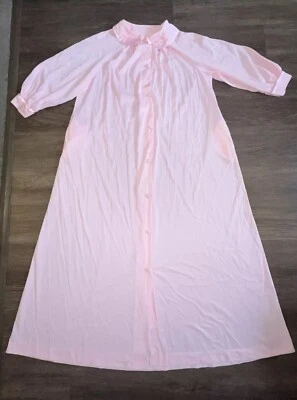 Bata de caftán de nailon rosa Gossard Artemisa de colección manga larga bolsillo largo talla M C31 Foto 1 de 4