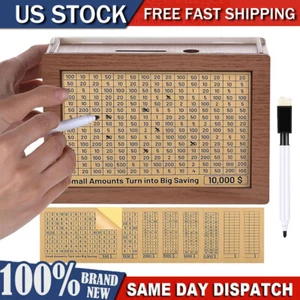 Cash Vault Wooden Savings Box Wooden Cash Saver Money Saving Box With Countdown - Picture 1 of 9