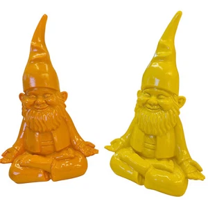 Dekozwerg Yoga Gelb od. Orange Gartenzwerg modern Zwerg Yogazwerg Dekooration - Bild 1 von 19