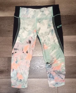 Leggings recortados Lululemon tiro medio florales bloqueados de color bolsillo con cremallera talla 6 - Imagen 1 de 10