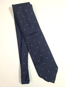 Corbata de cuello para hombre Wembley 100 % poliéster azul blanco lunares en punta 56" x 3,5" - Imagen 1 de 8