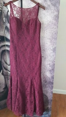 Mori Lee Feminino Renda Vinho Noite de Casamento Formal Tamanho 10 Madeline Gardner - Imagem 1 de 4