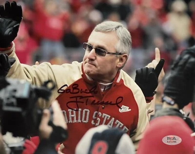 Jim Tressel Signed Autographed Ohio State Buckeyes 8x10 Photo Psa/Dna - Image 1 of 2