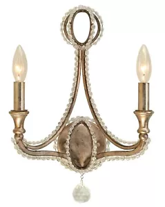 Crystorama Garland 2-Light Wall Mount Sconce in Distressed Twilight #6762-DT NIB - Picture 1 of 6