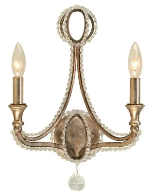 Crystorama Garland 2-Light Wall Mount Sconce in Distressed Twilight #6762-DT NIB - Image 1 of 4