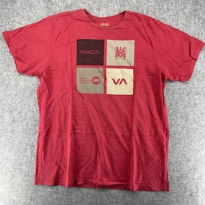 RVCA Shirt Mens XXL XXLarge Red Short Sleeve Cotton Casual Crew Neck - Picture 1 of 3
