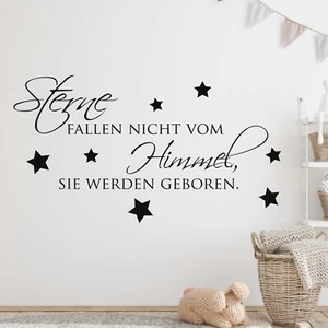 Wandtattoo Spruch Babyzimmer Kinderzimmer Sterne fallen nicht Wandaufkleber Deko - Bild 1 von 5