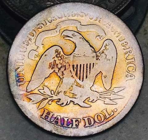 1866 S Seated Liberty Half Dollar 50C Ungraded Worn 90% Silver US Coin CC17539 Cover