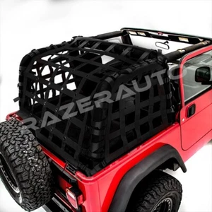 Off Road 2 Door Black Cargo Restraint Net System 4x4 for 97-06 Jeep Wrangler TJ - Picture 1 of 4