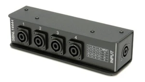 Whirlwind SBNL14444 Speakon Speaker Splitter Box 1 NL4 to 4NL4 paralleled - Picture 1 of 5