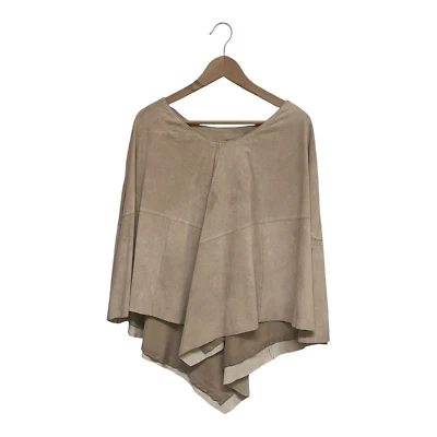 Uniforme Paul Richard Vintage Gamuza Cuero Beige Poncho Capa Para Mujer Talla XL Foto 1 de 4