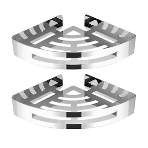 Duschablage, Duschablage Ohne Bohren, Duschregal Ecke Schwarz Mit 4 Haken SUS304 - Bild 1 von 11