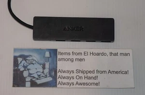 Concentrador de datos ultra delgado Anker 0,7 pies 4 puertos USB 3.0 - negro - Imagen 1 de 2