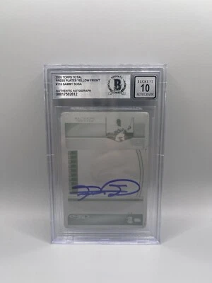 Sammy Sosa Assinado 2005 Topps Total #110 1/1 Placa de Impressão Beckett Grau 10 Auto - Imagem 1 de 2