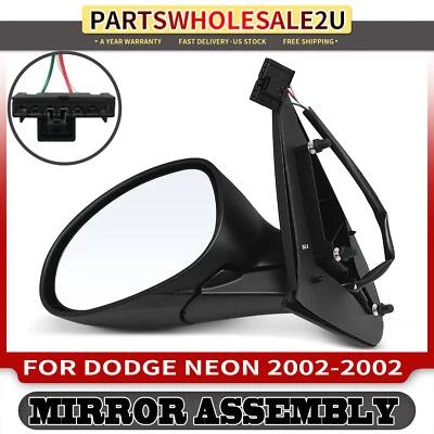 Conjunto de espejo retrovisor plegable manual negro para conductor izquierdo con ajuste de potencia para Dodge Neon 2002 Foto 1 de 4