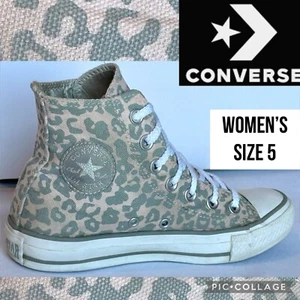 Converse Womens Sneakers Chuck Taylor All Star Pink Leopard Print High Tops 5 - Picture 1 of 20
