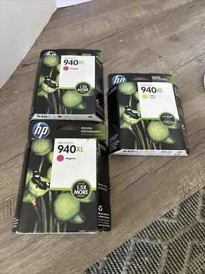 HP OFFICE JET 940XL Yellow Ink Cartridge EXP Jul 2015 New in Box 2 Magenta - Image 1 of 4