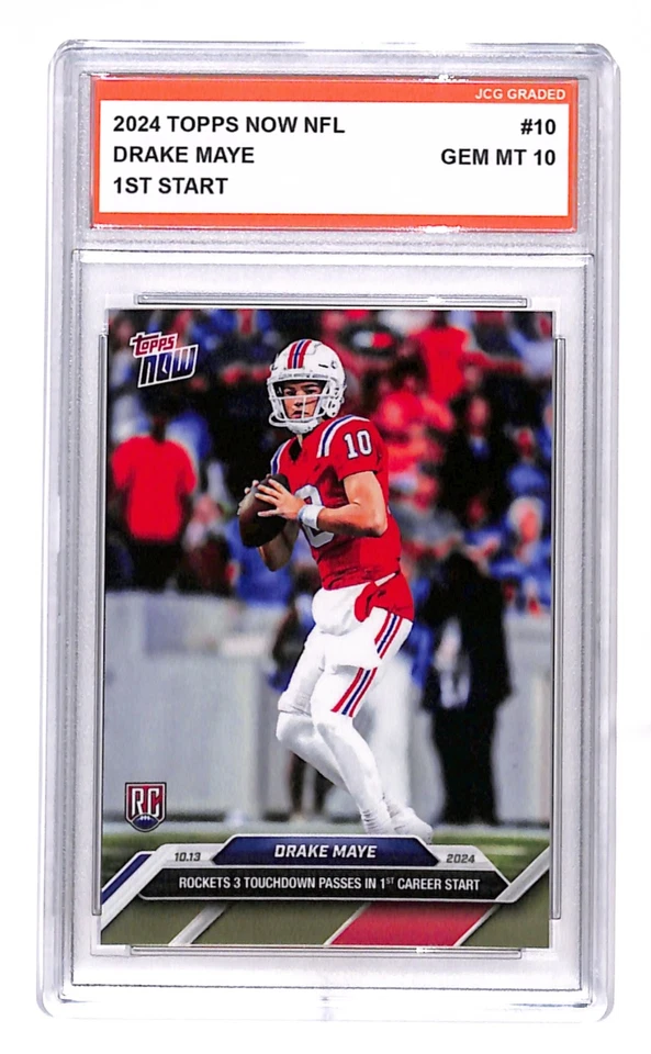 Drake Maye 2024 TOPPS NOW #10 RC NFL Debut Graded Gem Mint 10 - Image 1 of 1