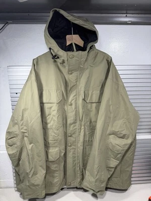 Cabelas Hombres Goretex Chaqueta 2XL Impermeable Con Capucha Parka Cremallera Completa Verde-LEER Foto 1 de 4