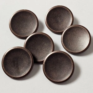 6 Knöpfe Knopf Kunststoff Ösen Knopf Braun Dunkelbraun Matt Hohe Qualität - Picture 1 of 5