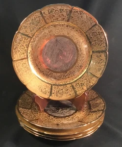 Seis (6) placas de desierto enchapadas en oro y platino de 24 quilates Arzberg Bavaria c.1927+ - Imagen 1 de 10