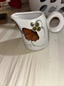 Noritake Folkstone Orinda 8540 Stoneware Creamer – Brown Floral Design, 4 Inches - Picture 1 of 8