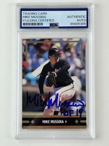 Mike Mussina 1991 Leaf Gold Rookies #BC12 Signed Auto HOF 19 Inscription PSA/DNA - Bild 1 von 2
