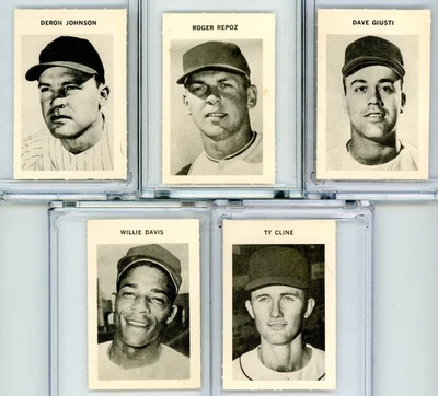 1969 MILTON BRADLEY BASEBALL 5 Card Lot Cline/Davis/Johnson/Repoz/Giusti  - Image 1 of 2