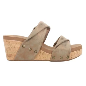 Corkys Stranded Metallic Studded Wedge Womens Size 9 M Casual Sandals 41-0192-B - Picture 1 of 5