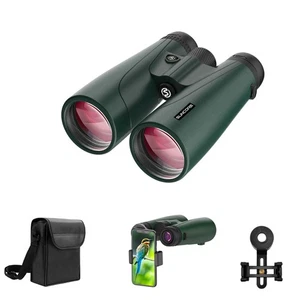 Binoculares HD de 10 x 50 para adultos con adaptador de teléfono para observación de aves caza - Imagen 1 de 6