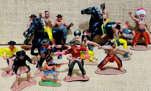 Vintage Cowboys & Indians With Horses Marx Similar - Picture 1 of 6