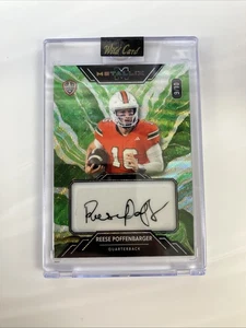 2025 Wild Card Metallix Football Reese Poffenbarger 9/10 Auto 1st Green Ray - Picture 1 of 2