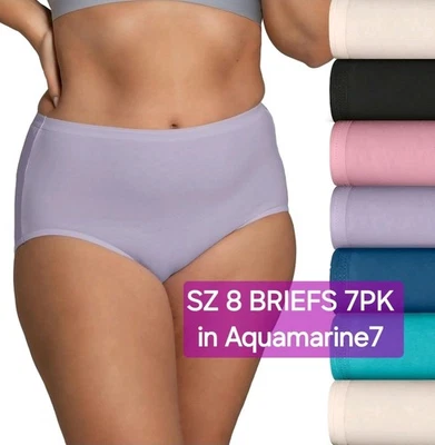 SZ 8 Fruit of the Loom SIGNATURE BRIEFS 7PK 100% Cotton in Aquamarine7 + Gift - Image 1 of 4