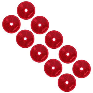 Rot Rund Rückstrahler 10er Pack für Anhänger Zaun Torpfosten TR072 - Bild 1 von 8