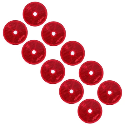 Red Round Rear Reflector Pack of 10 for Trailers Fence Gate Posts TR072 - Image 1 of 4