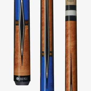 Lucasi LZC19 Pool Cue – Blue Curly Maple & Ebony Inlays | Zero Flexpoint Shaft - Picture 1 of 3