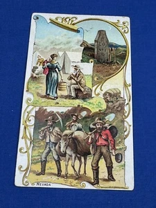 1892 Arbuckle Bros. Coffee Trade Card feat. NEVADA - State Info & Images - Picture 1 of 3