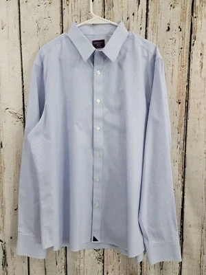 UNTUCKit Мужская XL морщинистый Бордо рубашка синий белая полоса платье рубашка б/у в отличном состоянии - Изображение 1 из 4