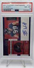 2011 Panini Playoff Contenders #137 J.J. Watt Autograph Rookie Ticket PSA 8